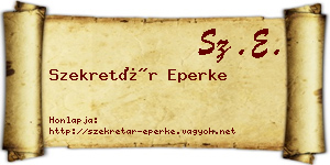 Szekretár Eperke névjegykártya